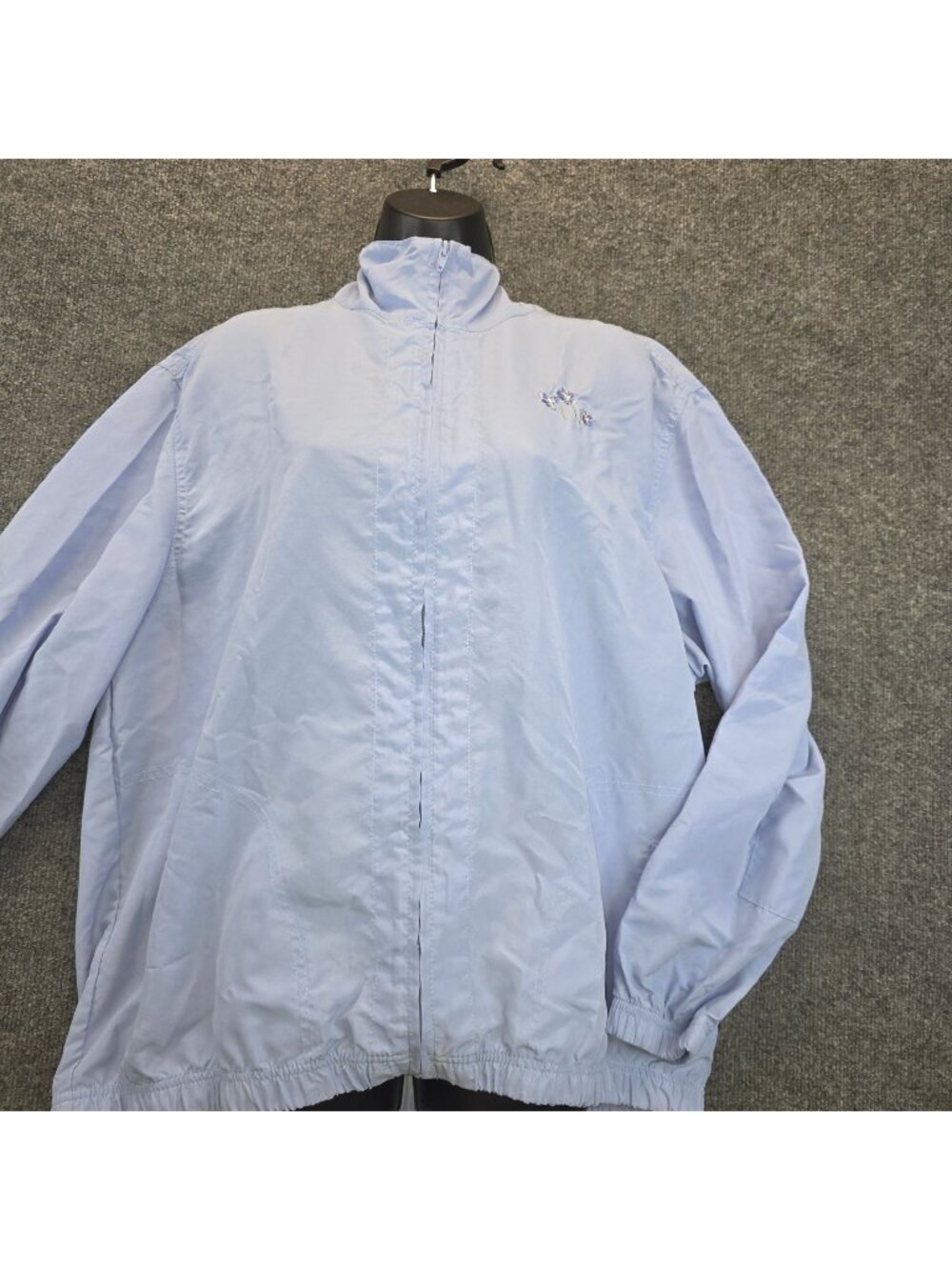 The Paragon Lightweight Zip Up Windbreaker 2X Blue Embroidered Layers Outdoor